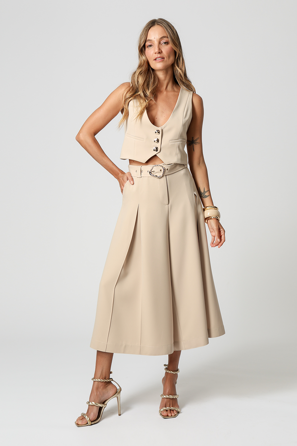 Colete Decote Profundo - AREIA