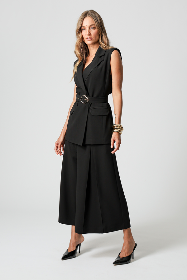 Colete Alfaiataria 4 Botões - PRETO