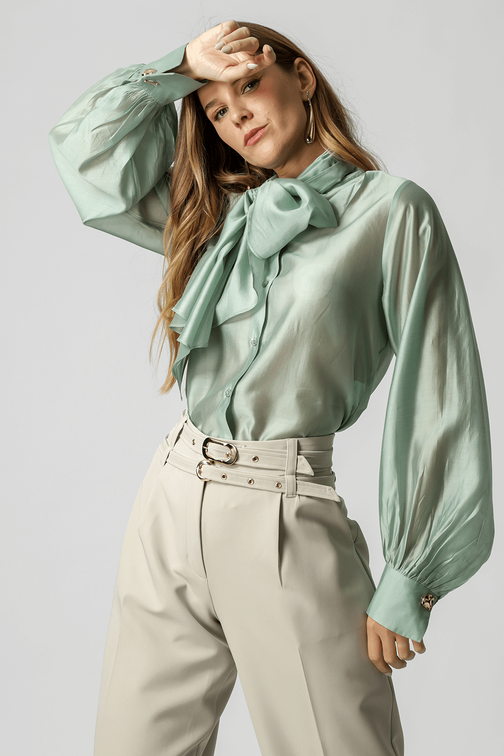 Camisa Com Laço Amplo - MINERAL