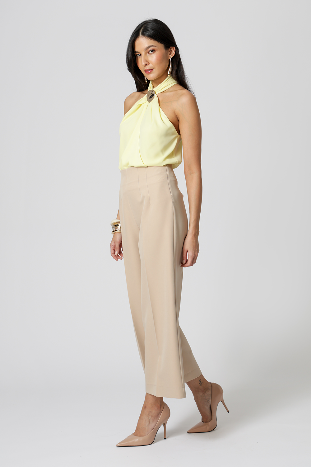 Calça Pantacourt Alfaiataria - AREIA