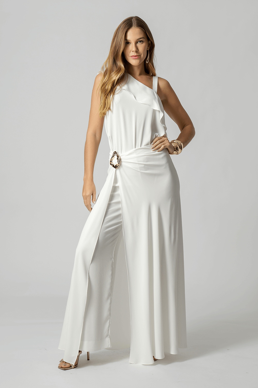 Saia Com Calça Interna e Fivela - OFF WHITE