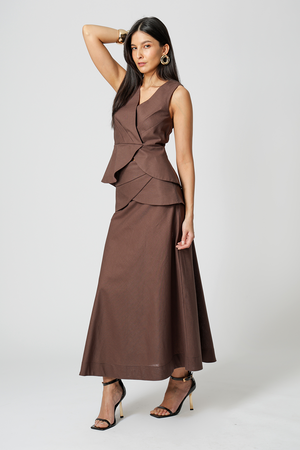 Saia Com Palas Sobrepostas - CAFE