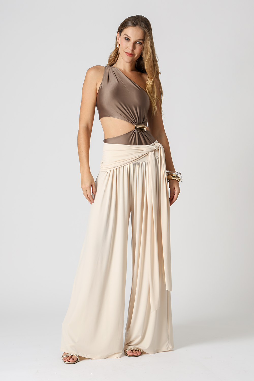 Body Ombro Único Com Fivelas - CAFE CL