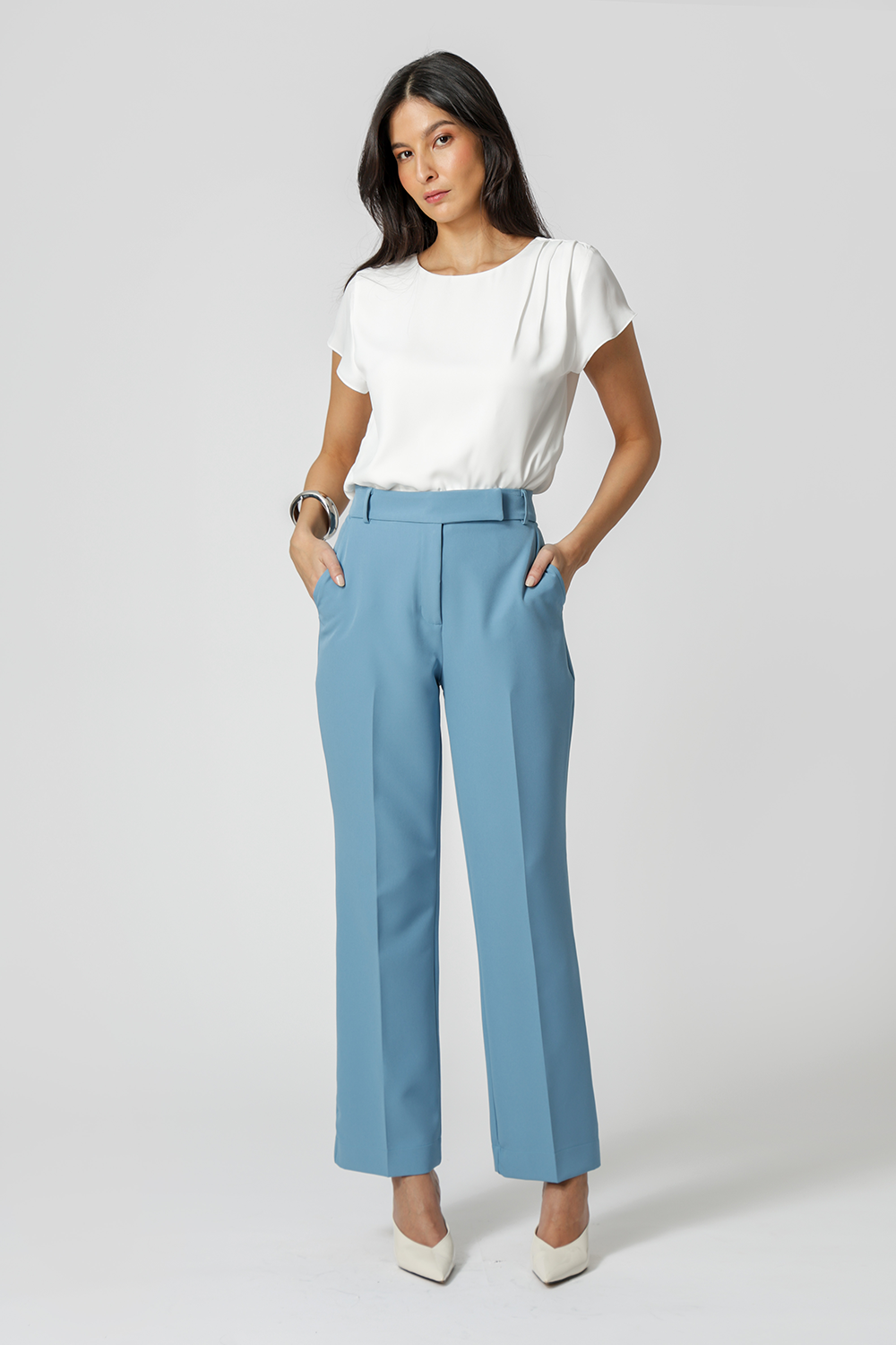 Calça Reta Cós Minimalista - DENIM