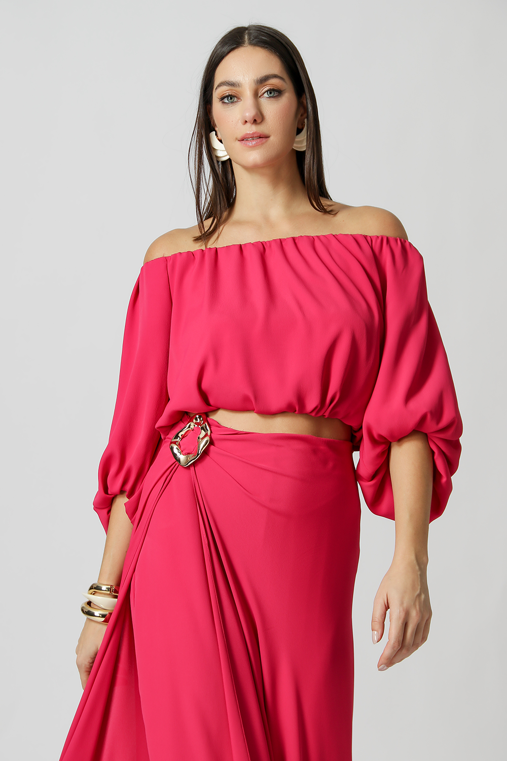 Blusa Balonê Ombro a Ombro - MAGENTA