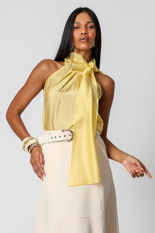 Blusa Regata Com Faixa Versátil - AMARELO CL