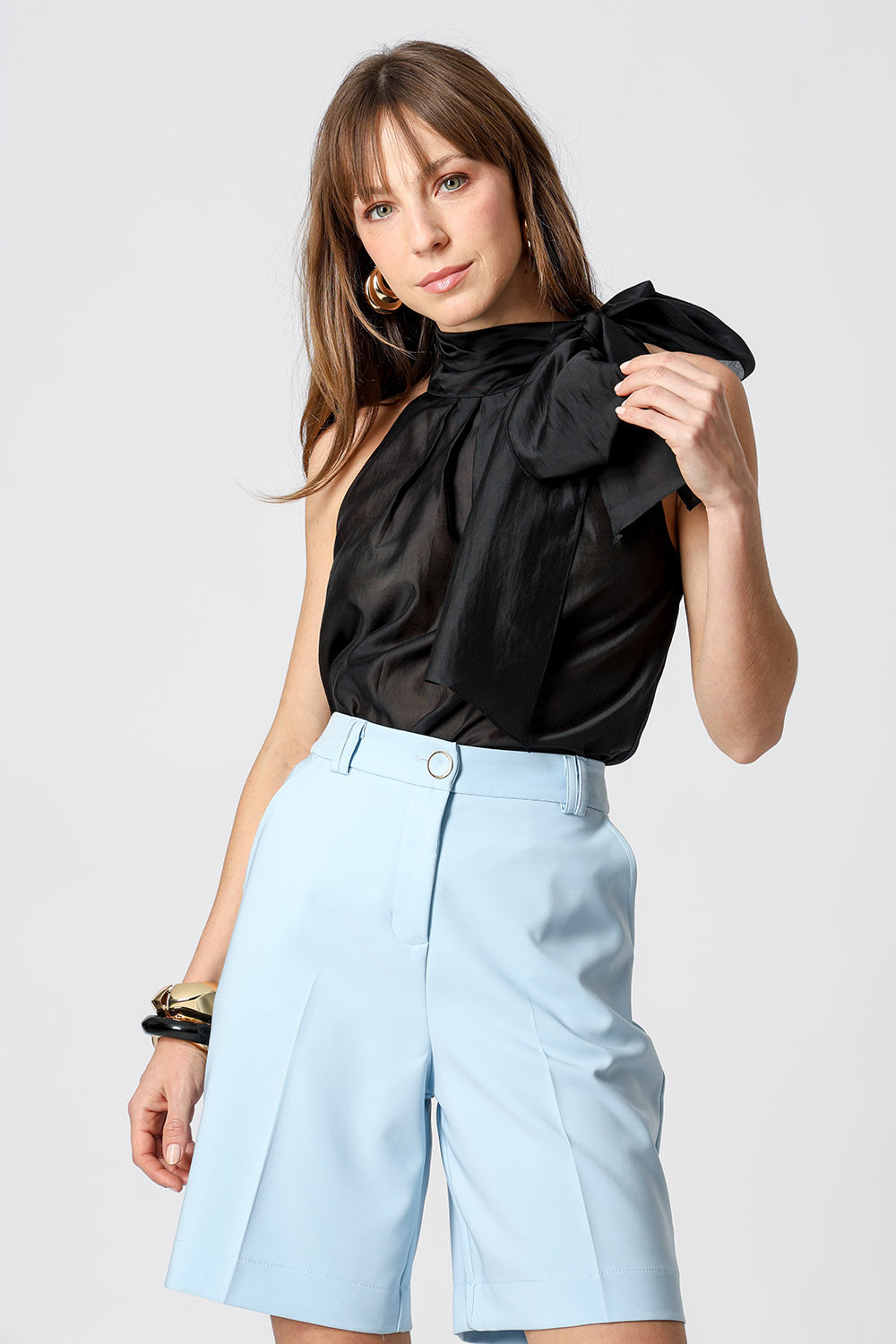 Blusa Regata Com Faixa Versátil - PRETO