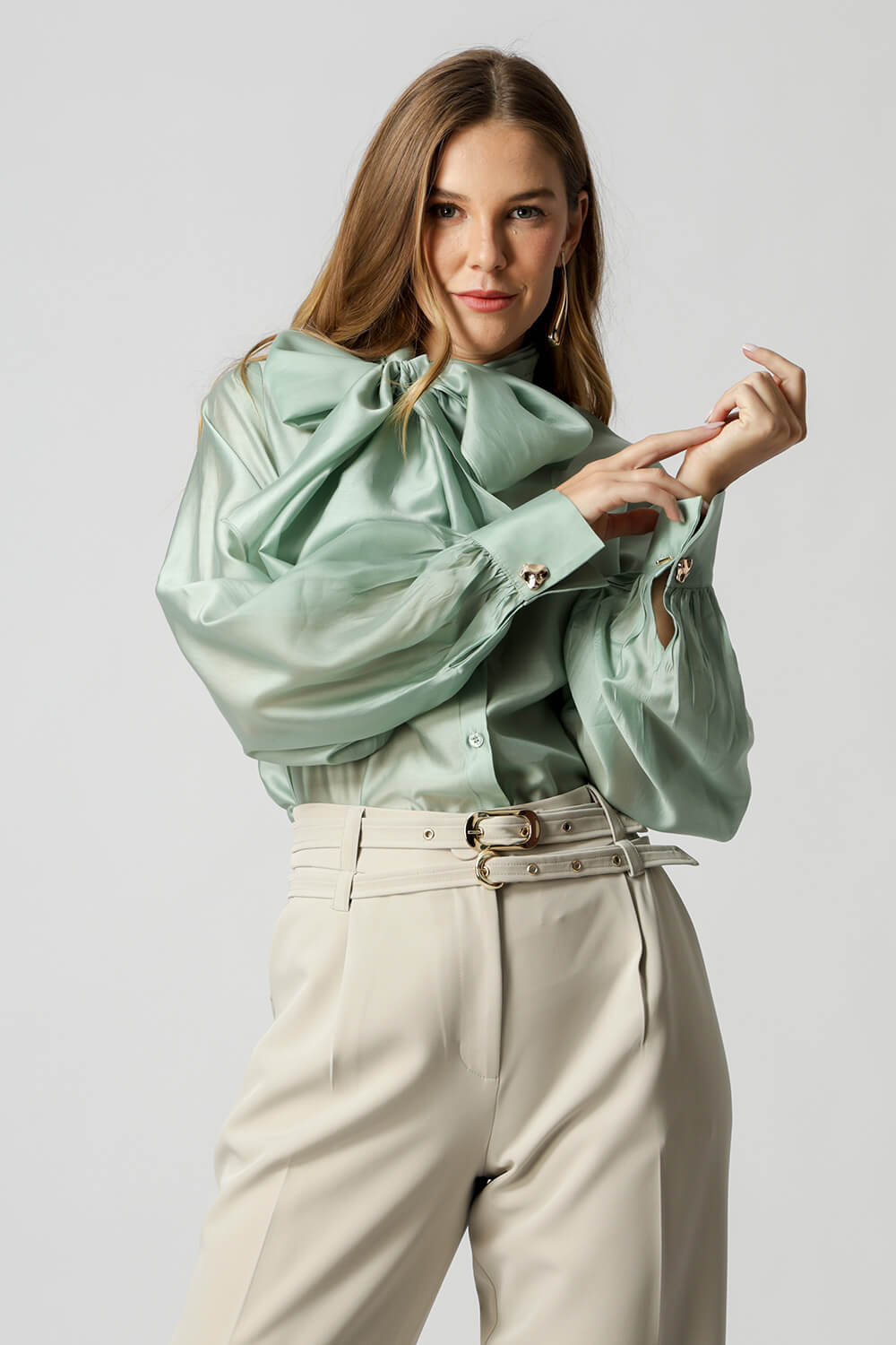 Camisa Com Laço Amplo - MINERAL