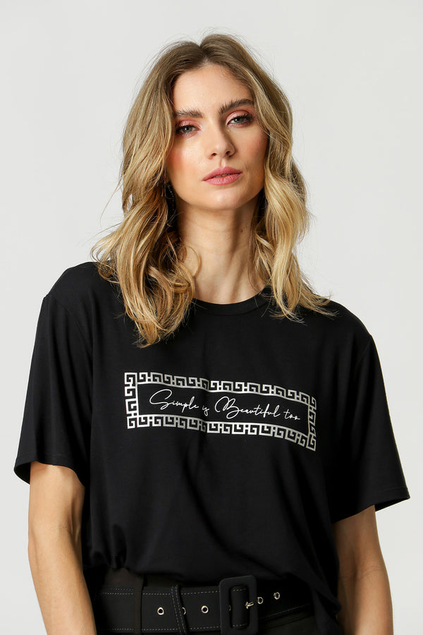 Camiseta Estampa Escrita - PRETO