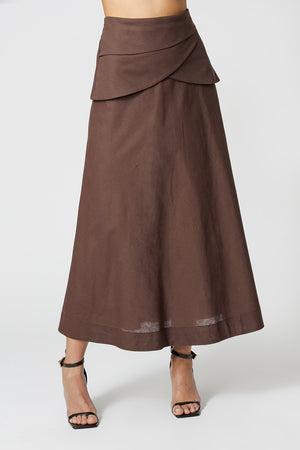 Saia Com Palas Sobrepostas - CAFE