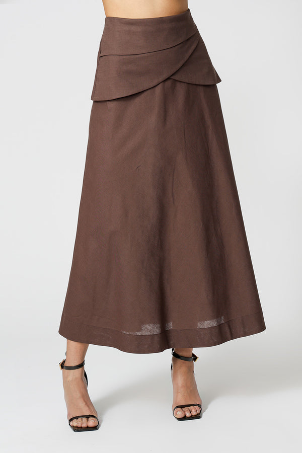 Saia Com Palas Sobrepostas - CAFE