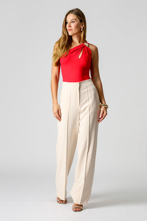 Body Ombro Único Com Vazado - VERMELHO