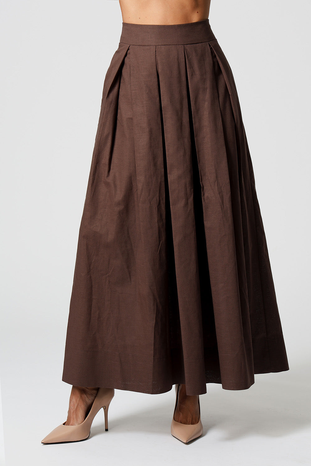 Saia de Pregas Com Volume - CAFE