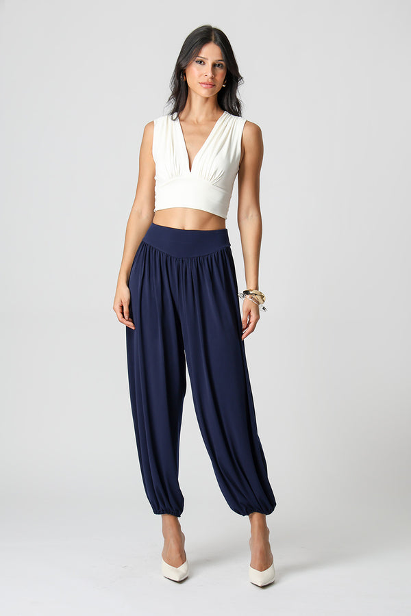 Blusa Cropped Decote V - OFF WHITE