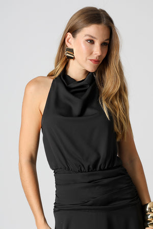 Vestido Degagê Assimétrico - PRETO