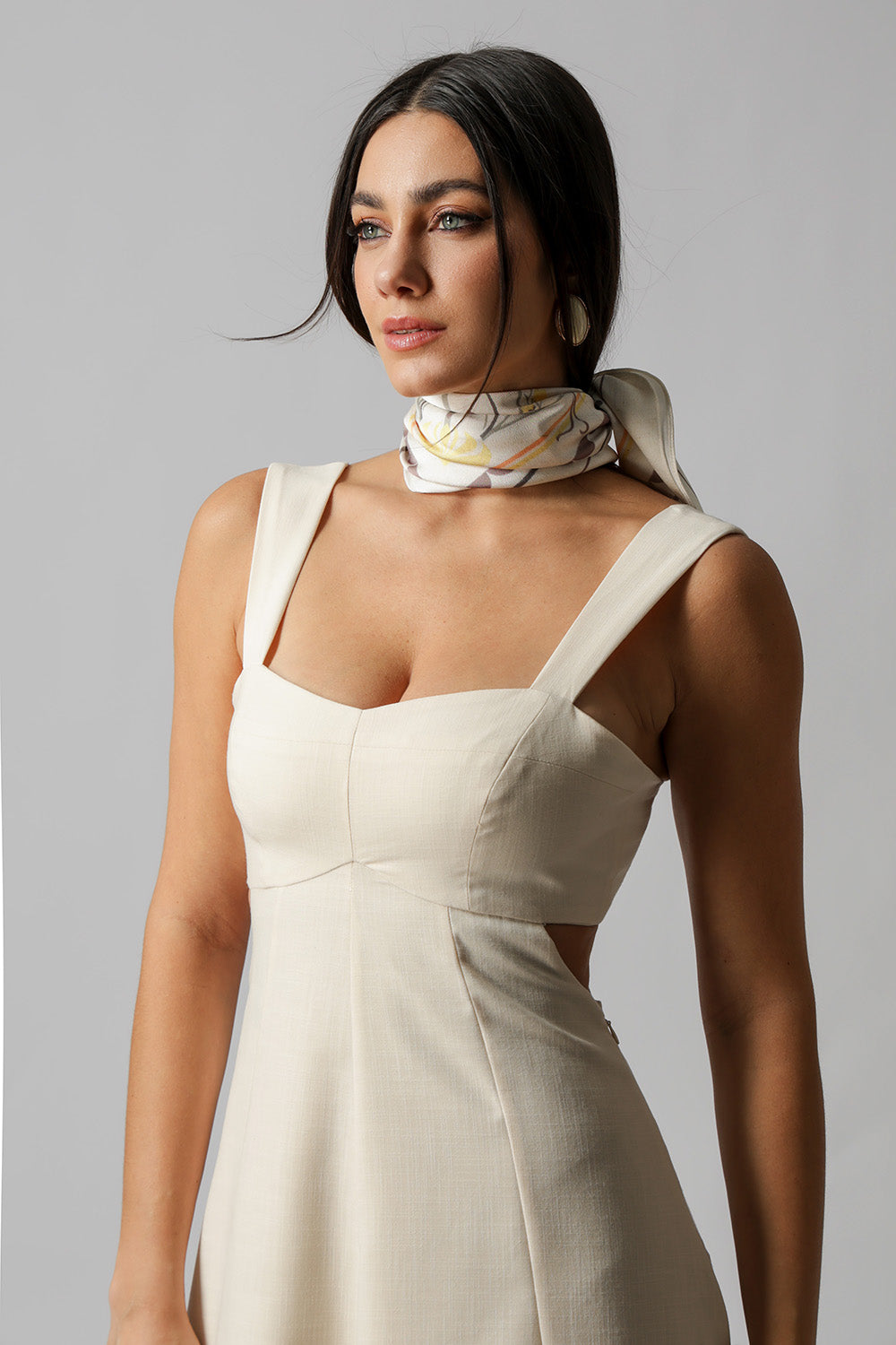 Vestido Vazado Com Alça Larga - CRU