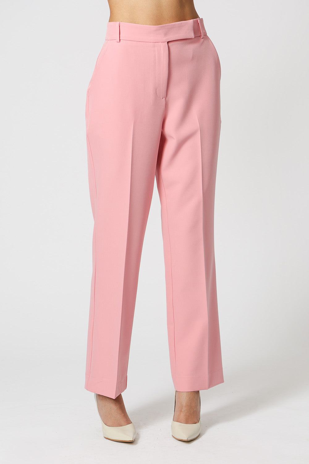 Calça Reta Cós Minimalista - ROSA