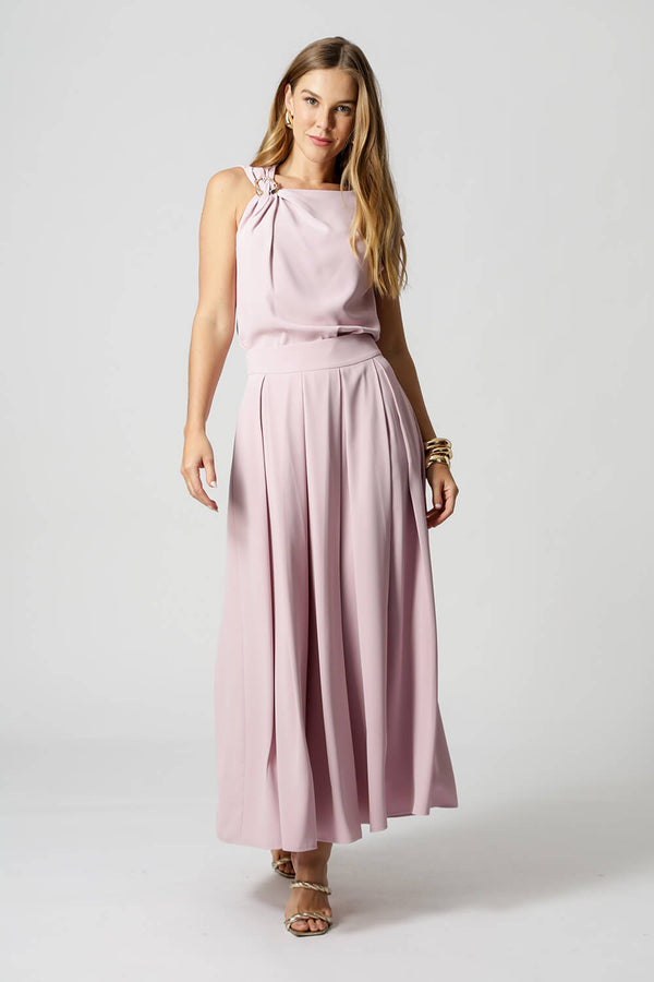 Blusa Com Metal Dourado - LILAS CLARO