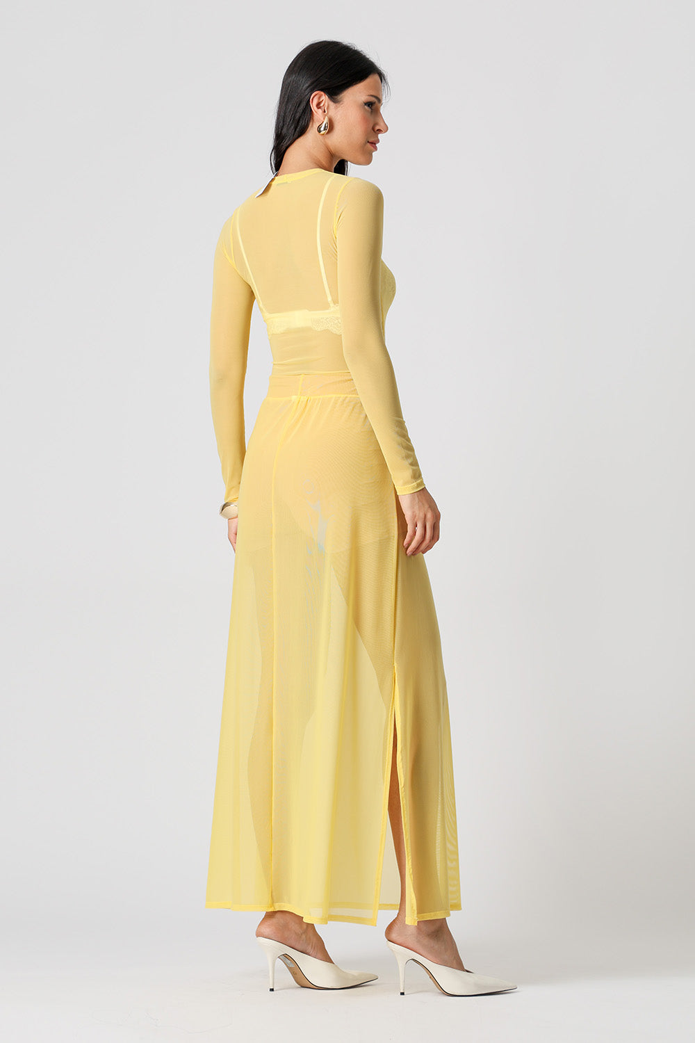 Blusa De Tule Longa - AMARELO