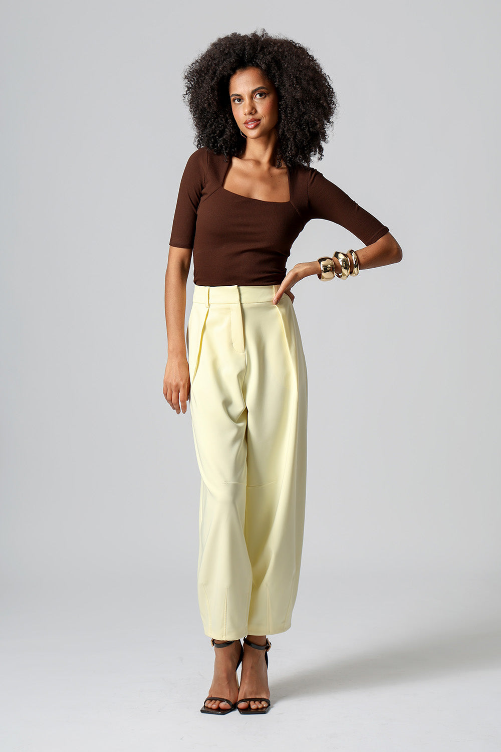 Blusa Decote Quadrado - CAFE