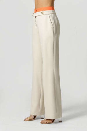 Pantalones rectos con doble cinturilla - ICE