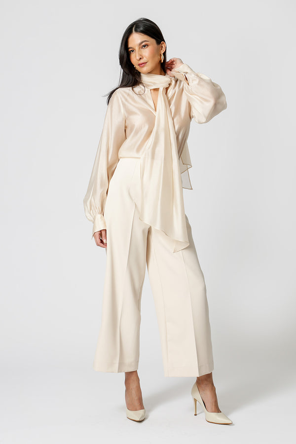 Camisa Com Laço Amplo - CRU