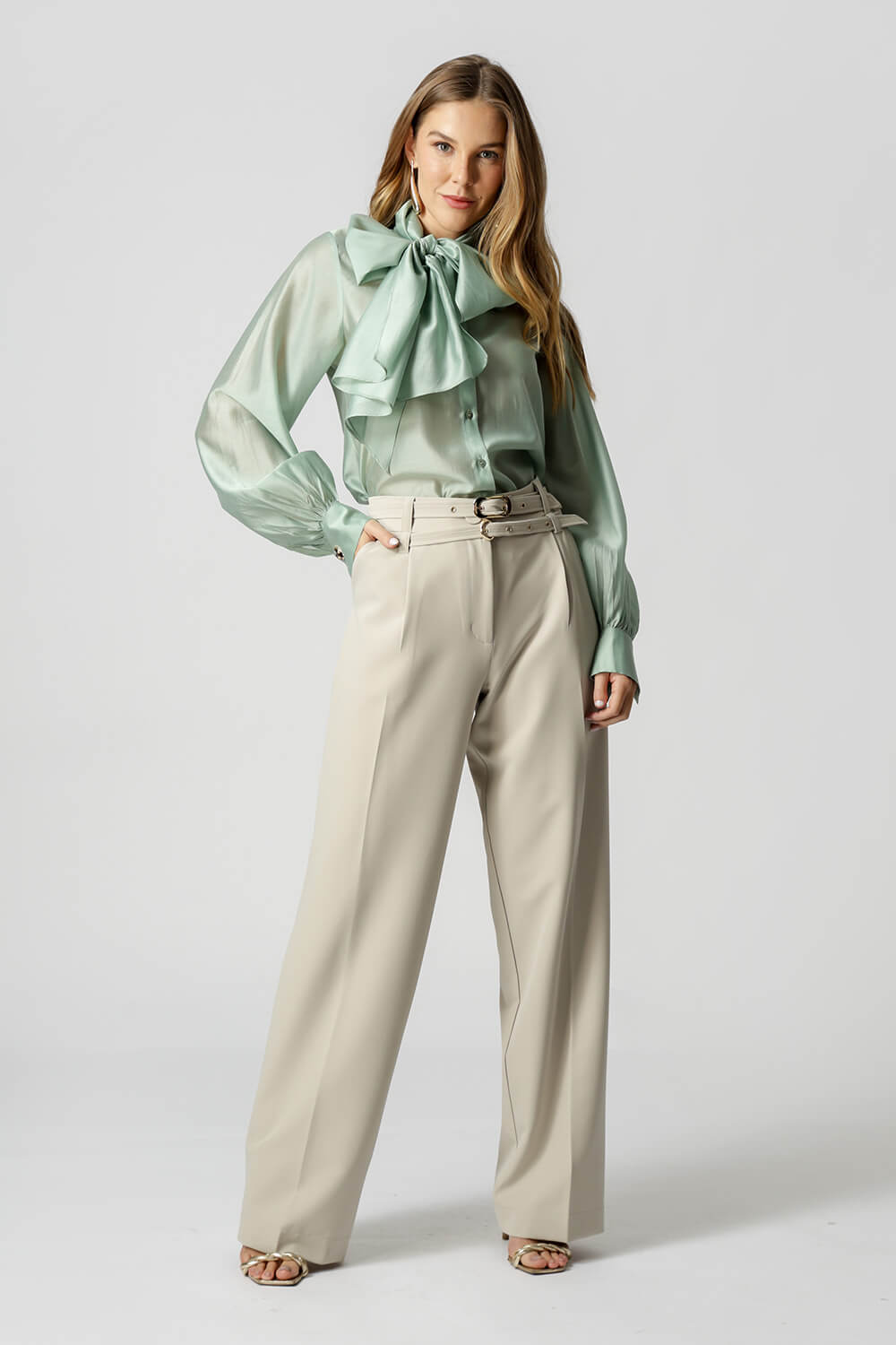 Camisa Com Laço Amplo - MINERAL