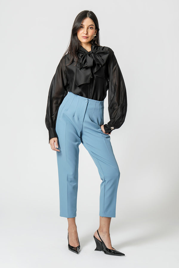 Camisa Com Laço Amplo - PRETO