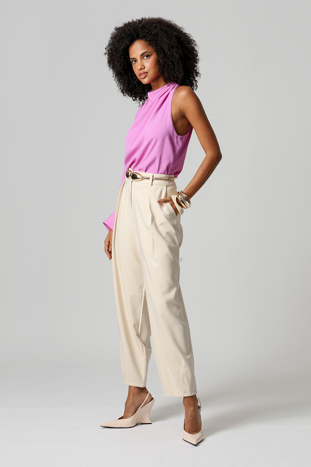 Blusa Assimétrica De Ombro Único - LILAS CLARO