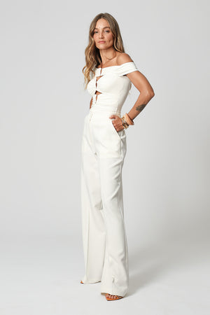 Blusa Drapeada Com Acessórios - OFF WHITE