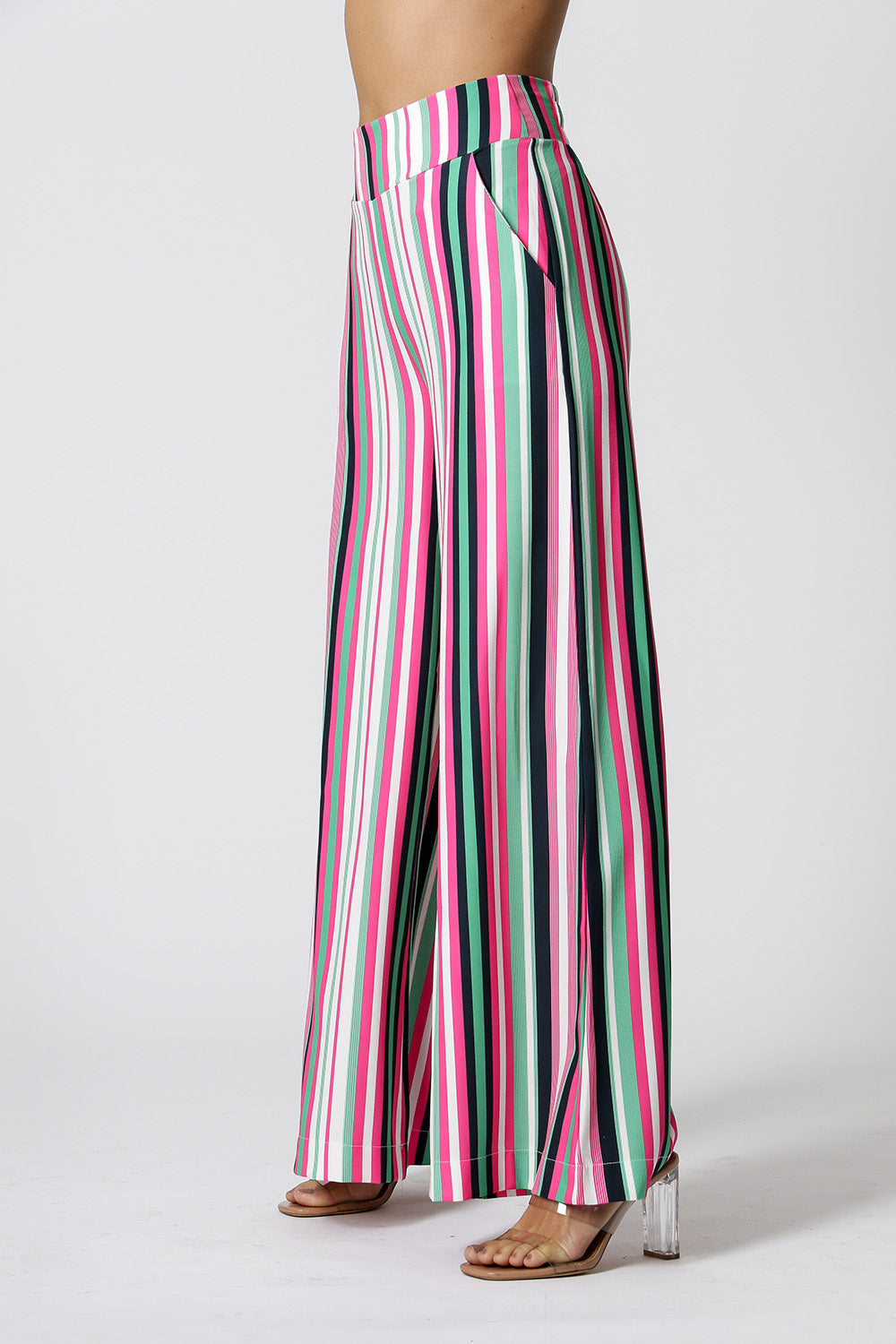 Calça Pantalona Estampada - PINK 7170