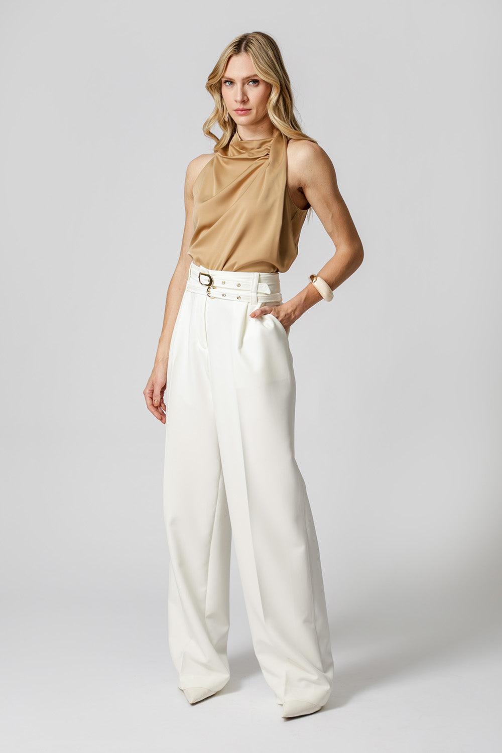 Blusa Decote Drapeado - GOLD
