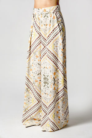 Calça Pantalona Estampada - LARANJA 1220