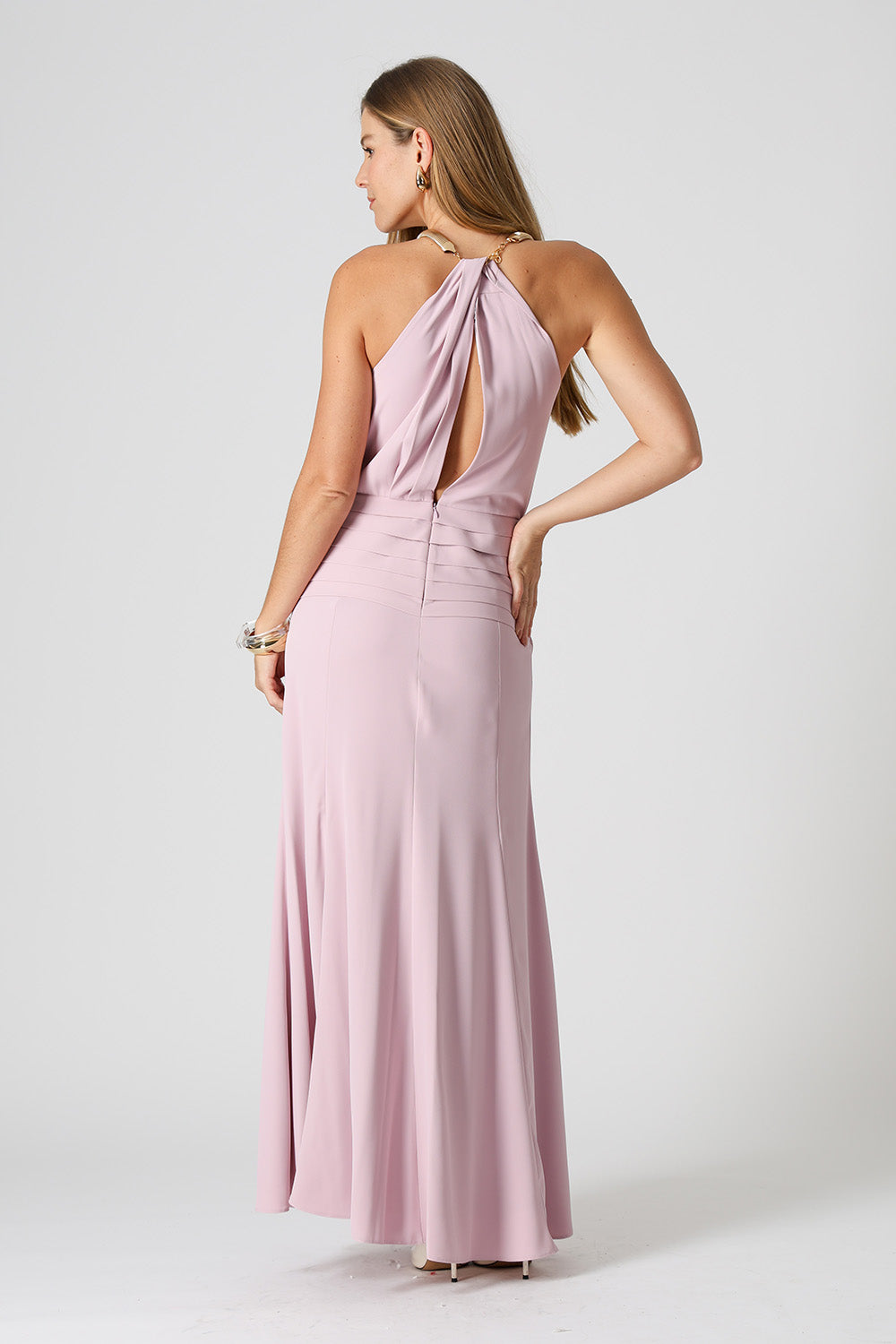 Vestido Cava Americana Com Gargantilha - LILAS CLARO