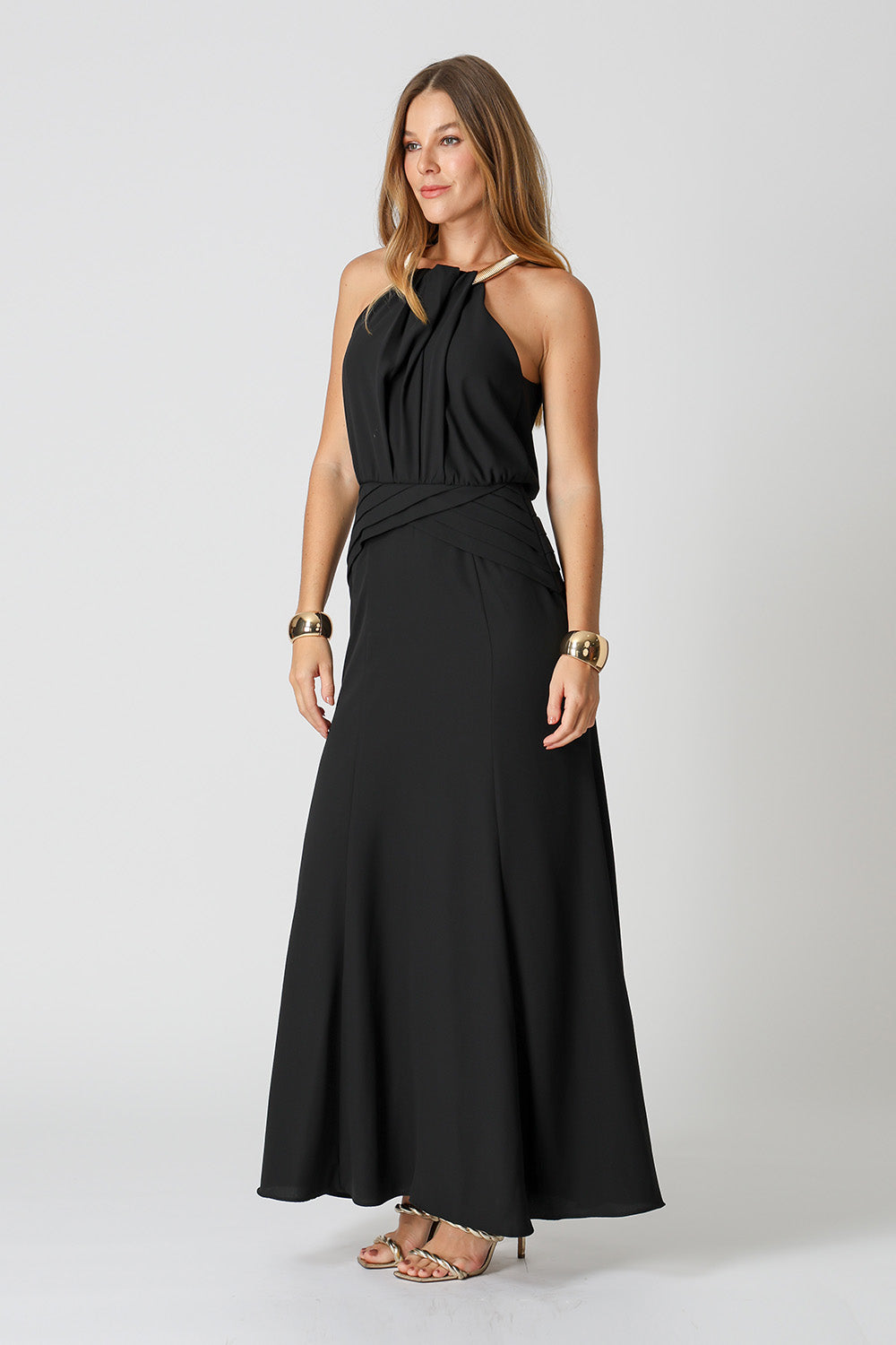 Vestido Cava Americana Com Gargantilha - PRETO