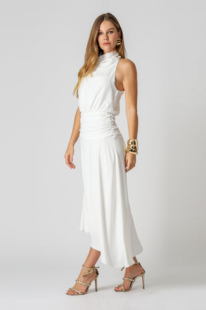 Vestido Degagê Assimétrico - OFF WHITE