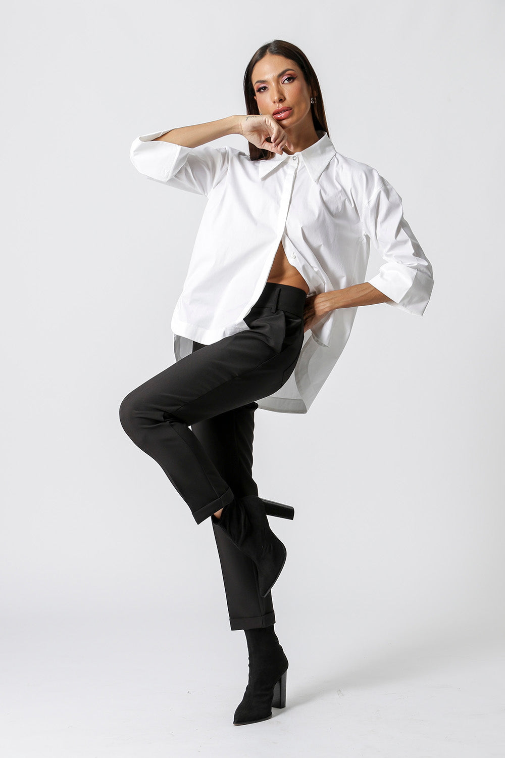 Camisa 3/4 Com Punho Largo - BRANCO