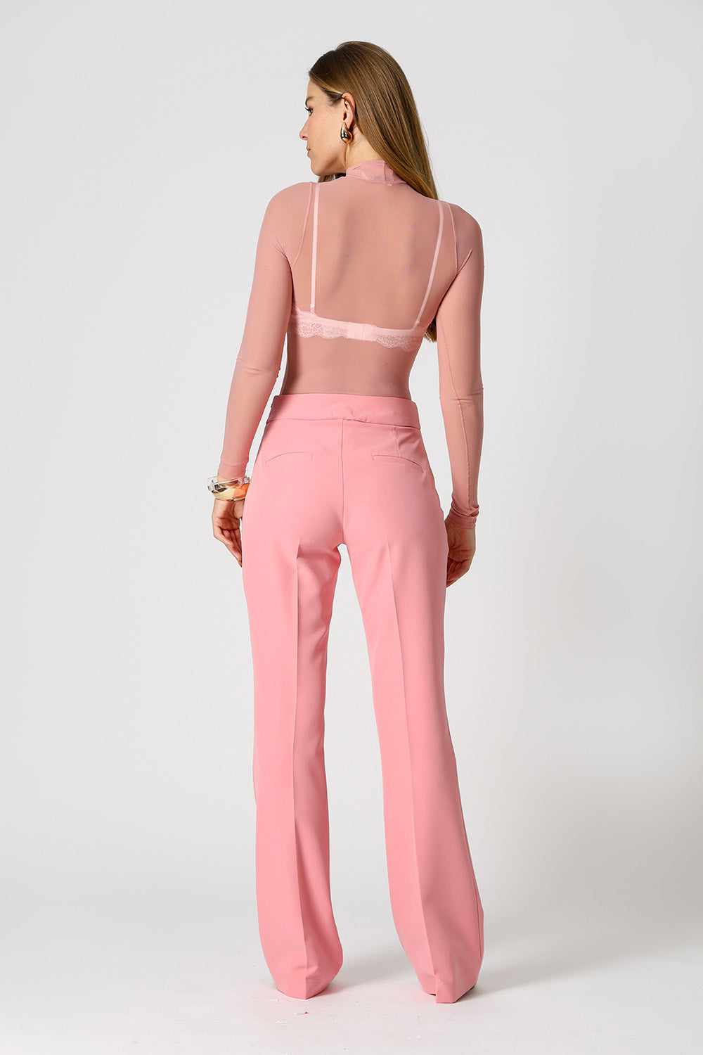 Blusa Manga Longa De Tule - ROSE