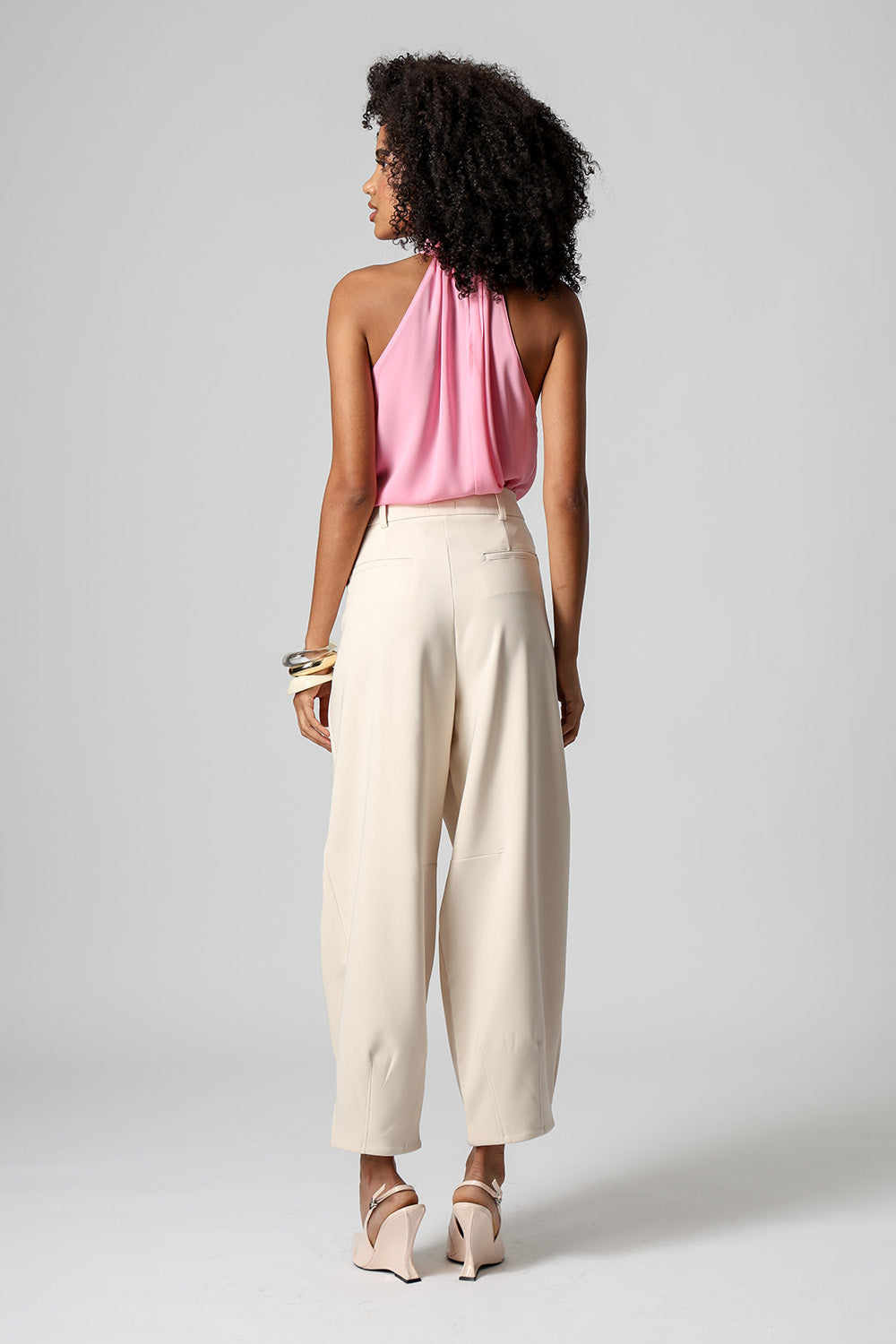 Blusa Transpassada Com Passante Dourado - PINK CLARO