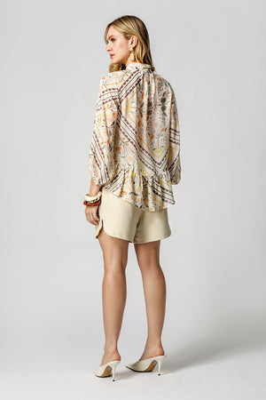 Bata Estampada Com Babados - LARANJA 1220