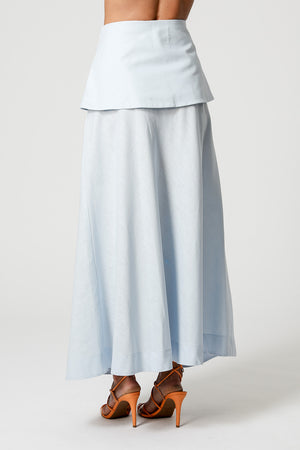Saia Com Palas Sobrepostas - AZUL CLARO