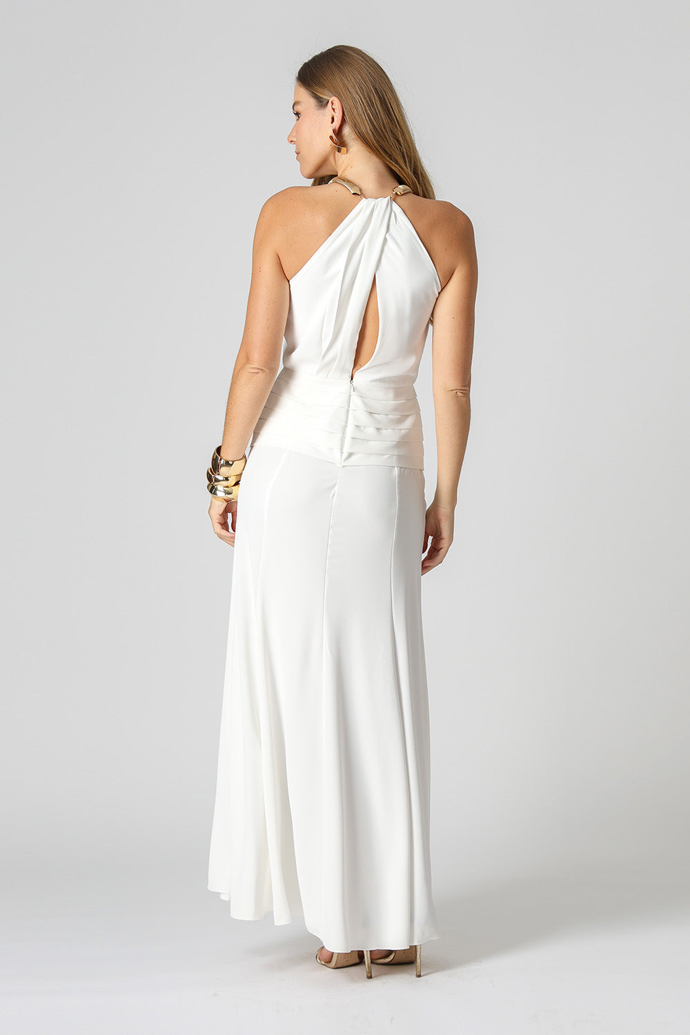 Vestido Cava Americana Com Gargantilha - OFF WHITE