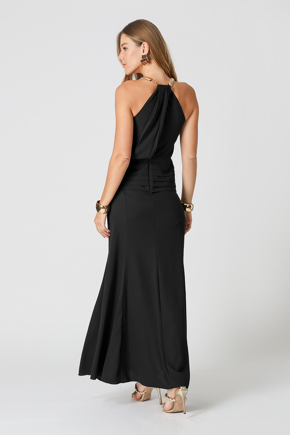 Vestido Cava Americana Com Gargantilha - PRETO