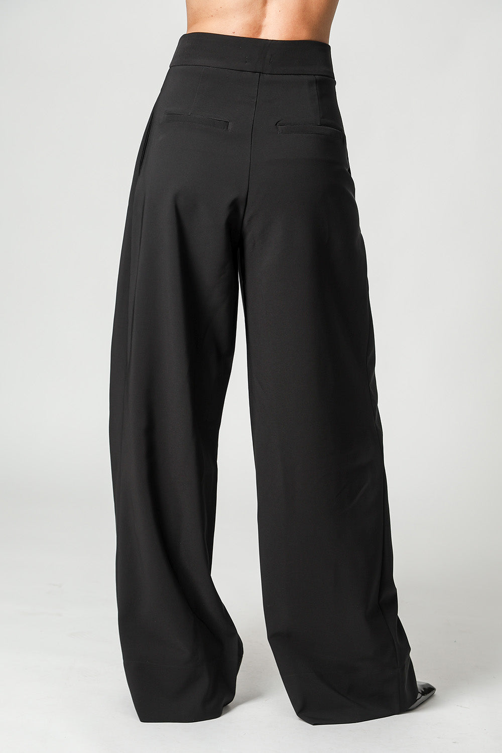 Pantalones anchos de sastre con hebilla - NEGRO