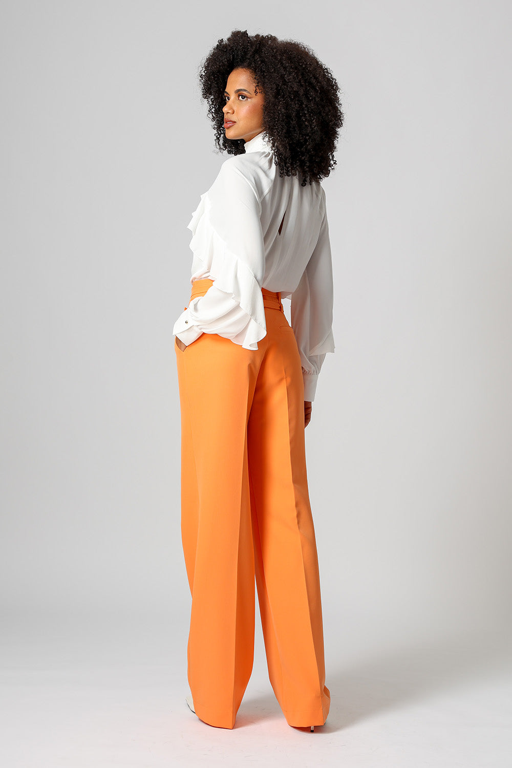 Blusa Ampla Com Babados - OFF WHITE