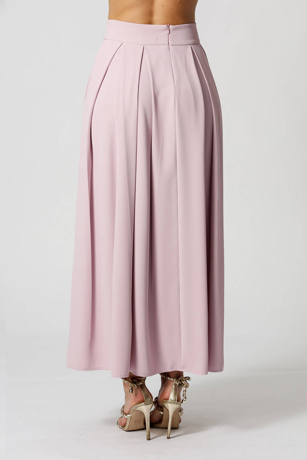 Saia Midi Com Pregas - LILAS CLARO