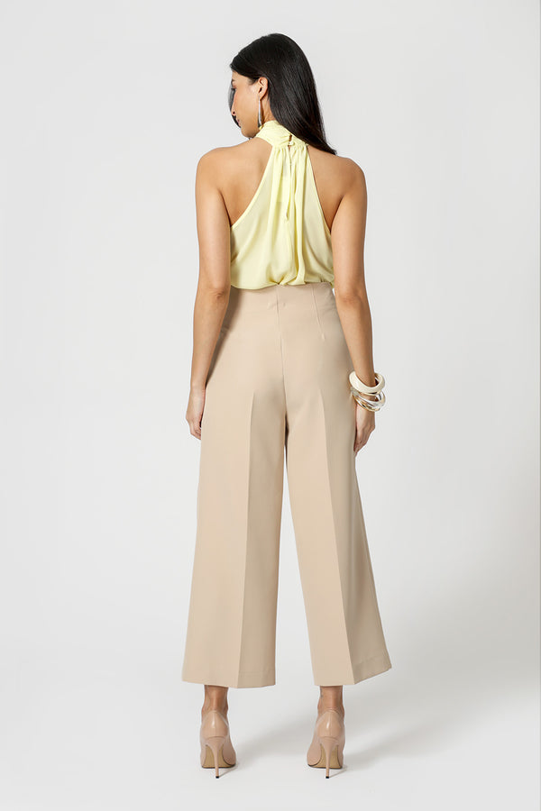 Blusa Transpassada Com Passante Dourado - AMARELO