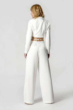 Blazer corto con tirantes - BLANCO ROJO