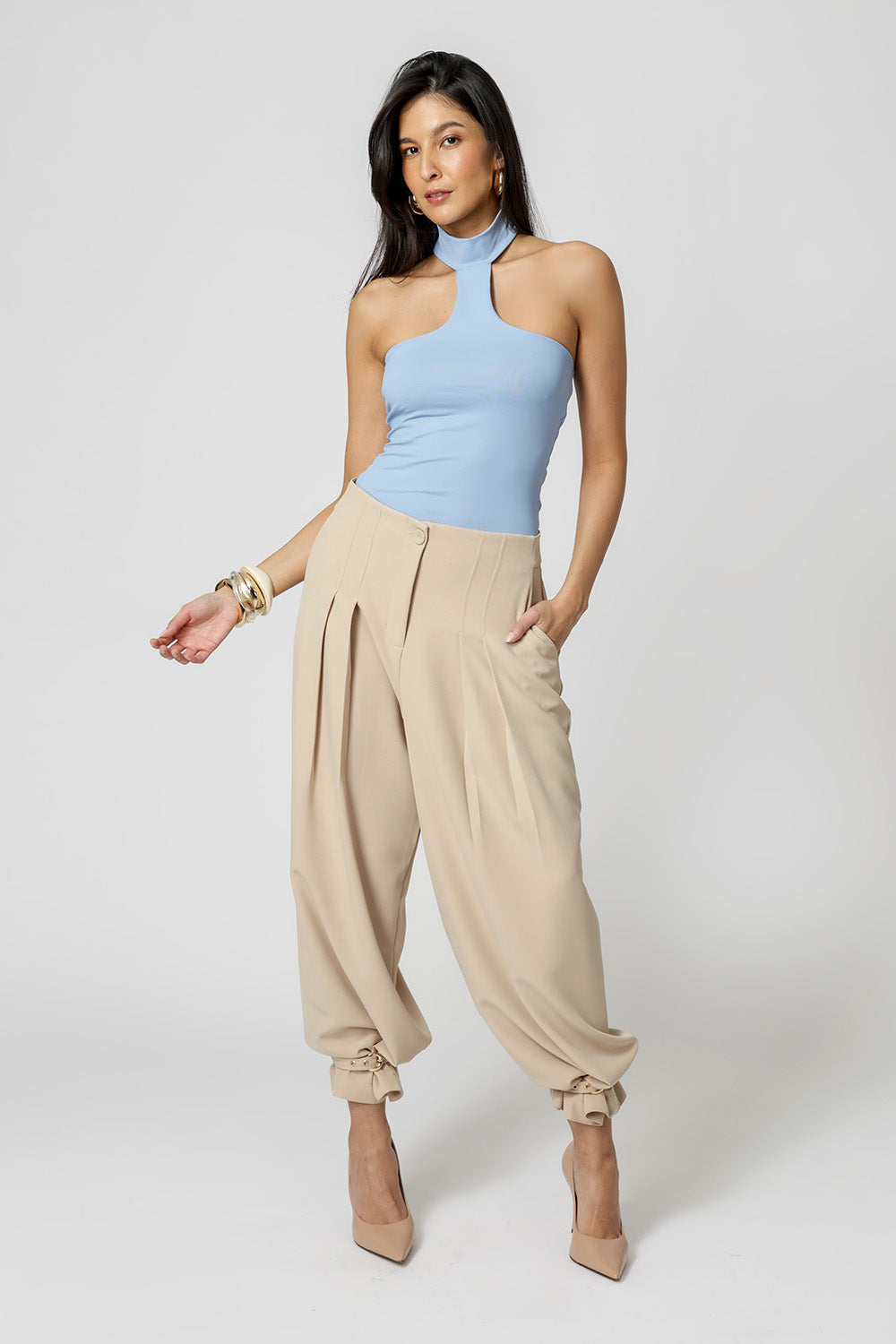 Blusa Com Gola Amni - AZUL CLARO