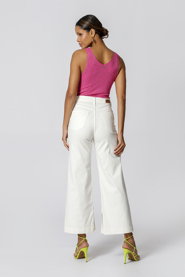 Camiseta de tirantes de lúrex brillante - ROSA